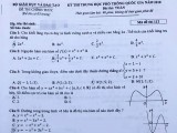 Đề thi chính thức môn toán kì thi trung học phổ thông quốc gia năm 2018 và đáp án 24 mã đề